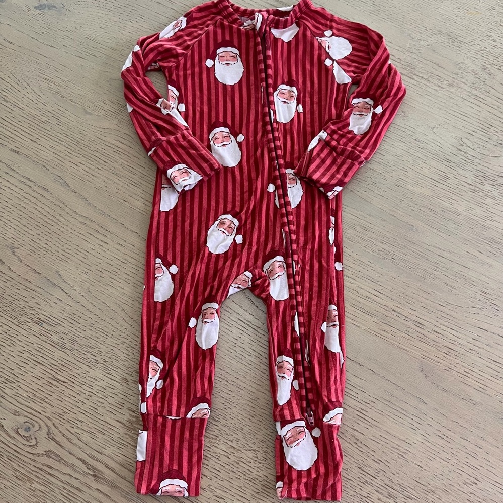 In my Jammers Santa Christmas One-Piece Pajamas 6-9 months